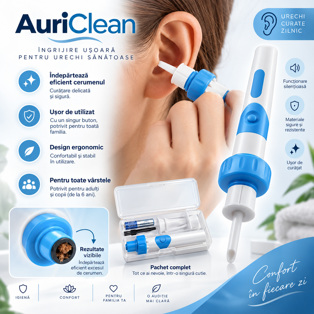 AuriClean – Aspirator Electric pentru Cerumen