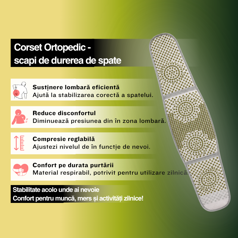 CORSET ORTOPEDIC PENTRU SUSȚINEREA ZONEI LOMBARE